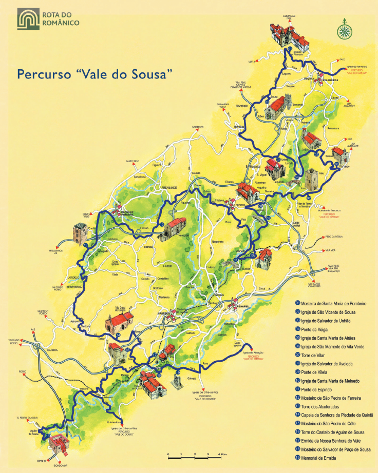 mapa rota do romanico Mapas   Rota do Românico